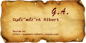 Gyémánt Albert névjegykártya